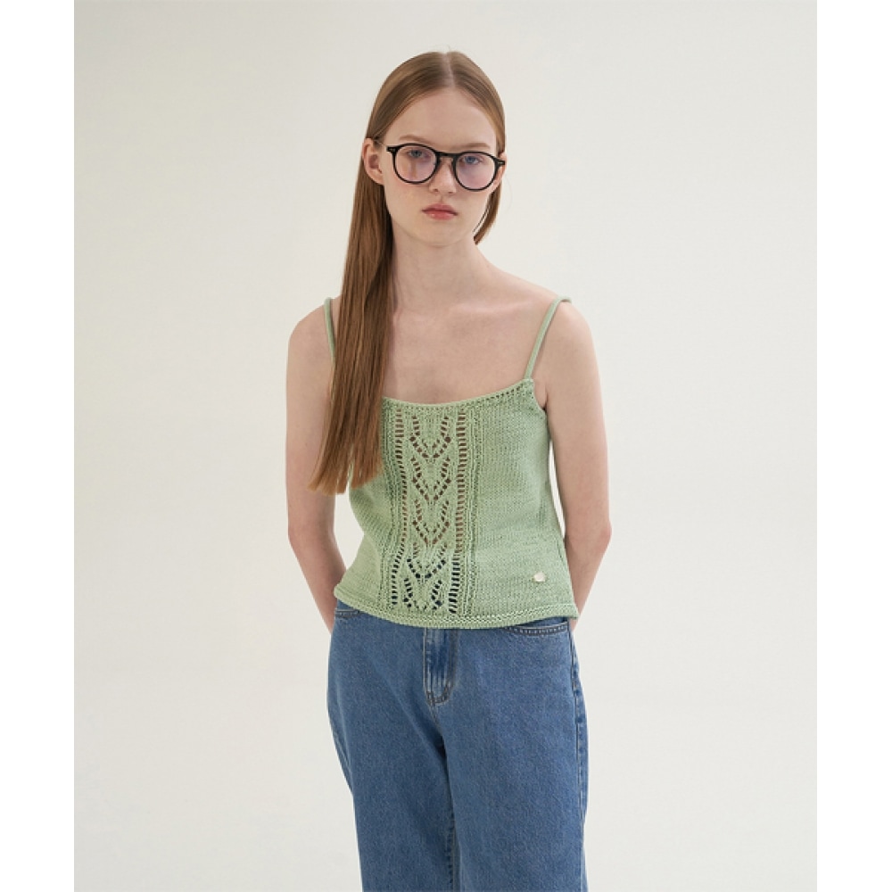 サムウェアバターリーフコットンスリーピーニット-ミント