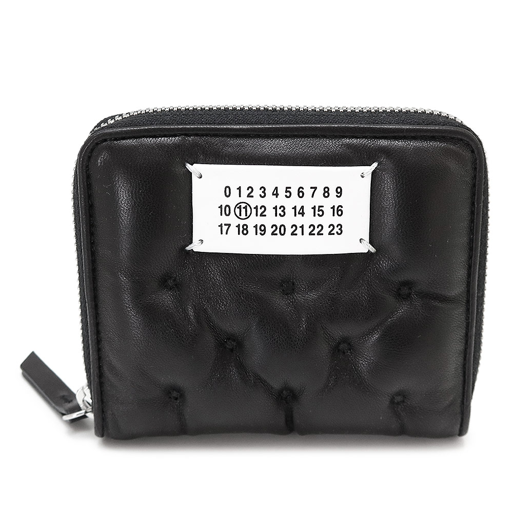 折財布 グラム スラム エンブロイダリー ウォレット SA1UI0033 P6434 T8013 二つ折り財布 ジップアラウンド 小銭入れなし レザー ブラック 黒