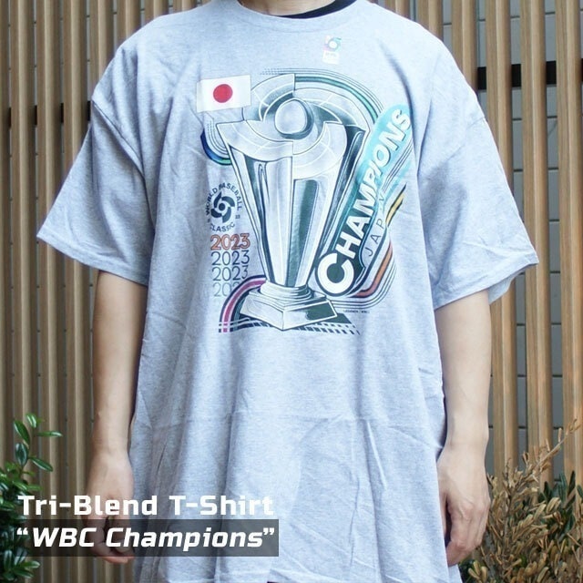 【数量限定特別価格】 WBC 2023 Champions Tri-Blend T-Shirt 侍ジャパン 日本代表 優勝記念 Japan Baseball LEGENDS TEE GRAY 200