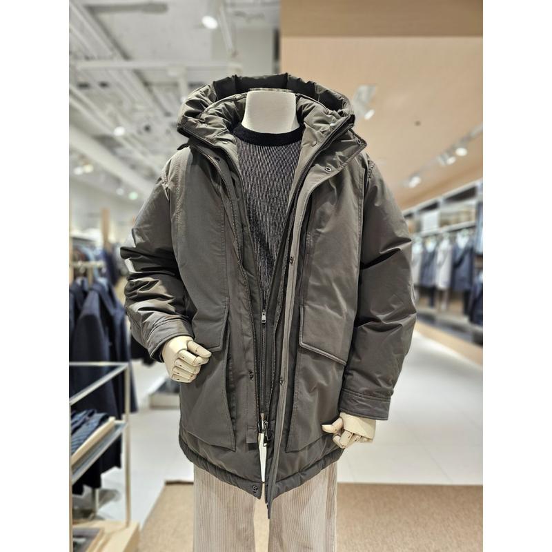 [坡州店] [AND Z()] カーキ色 GOOSE DOWN フード取り外しジャンパー(BZG1FP1201KH)