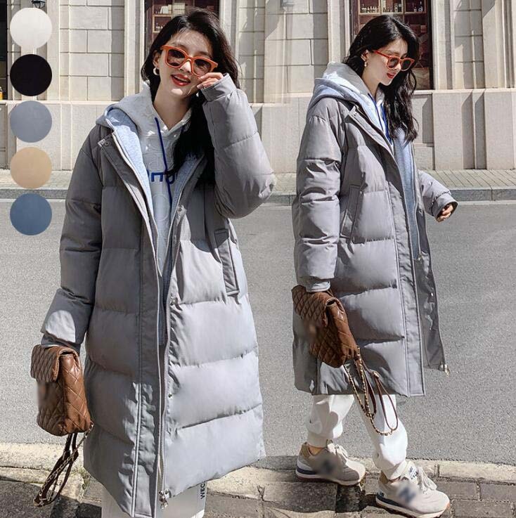 【】冬アウター 女性 ダウンコート アウター 韓国風 ダウンコート レディース 暖かい 重ね着 中綿コート ゆったり 可愛い ロング丈 コート フード付き 体型カバー ダウンジャケット 冬服