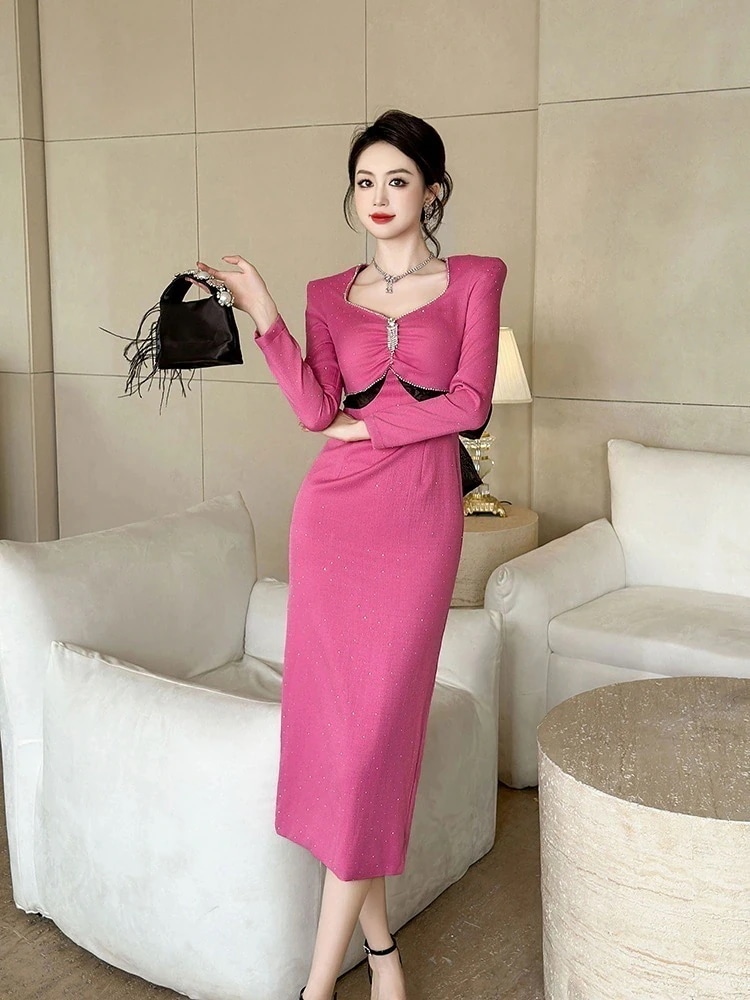 【JY.上品】 2024秋冬 蝶結びワンピース イブニングドレス パーティードレス キャバ 着痩せ 大人 お呼ばれ 同窓会 披露宴 卒業式 結婚式 ウェディング 二次会 成人式30%までに制限