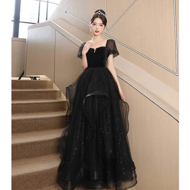 ワンピースドレスドレスブラックバンケットドレス気質ホストハイエンドセンスアダルトギフト女性