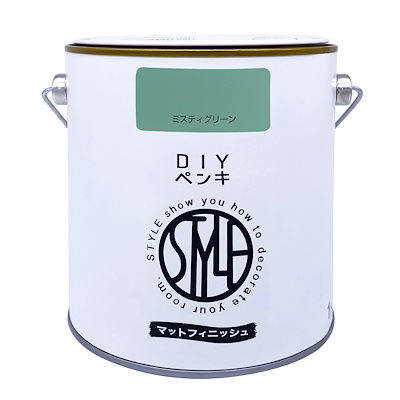 他サイト： ニッペ ペンキ 塗料 STYLE DIYペンキ（缶タイプ） 1kg カラー： ミスティグリーン 低臭 インテリア 水性塗料 日本製 4976124887475の商品画像