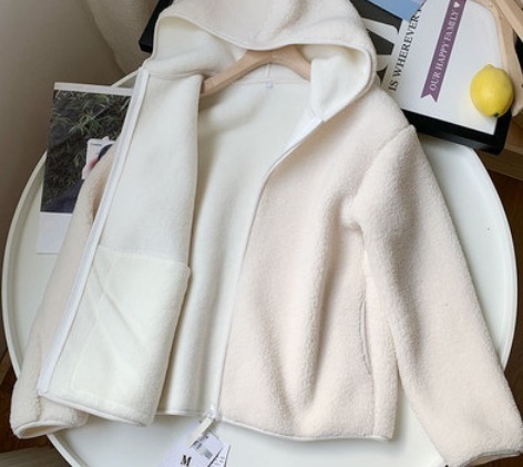 もこもこフード付きパーカーアウター トップス フーディー 長袖 暖かい リラックス 部屋着 かわいい 可愛い きれいめ シンプル カジュアル おしゃれ レトロ ラブリー キュート ガーリー 個性的