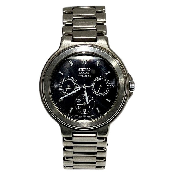 セイコー ソーラー チタニウム 5K2J-0A40 ソーラー 腕時計 メンズ【中古】