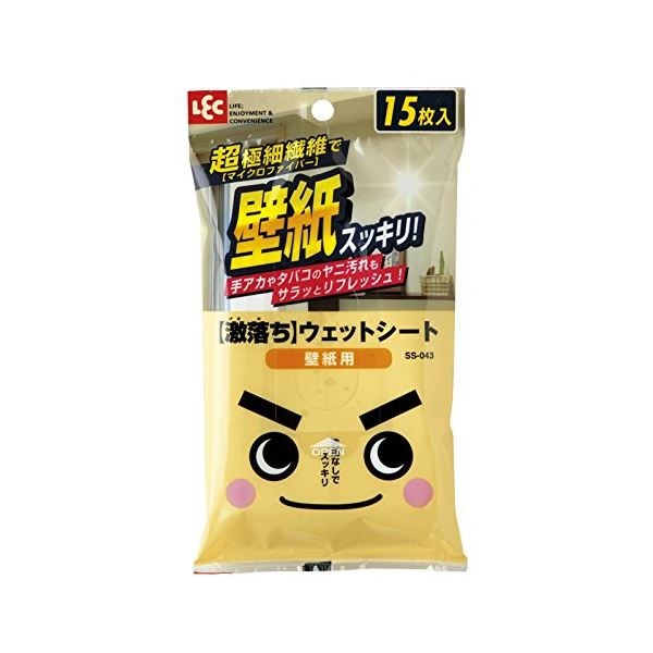 （まとめ）ウェットシート 激落ちシート 壁紙用 15枚 SS-043 [60個セット]