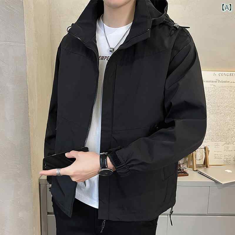 メンズ ファッション ジャケット ジャケット 春秋 フード 防風 トップ ワークウェア カジュアル ジャケット