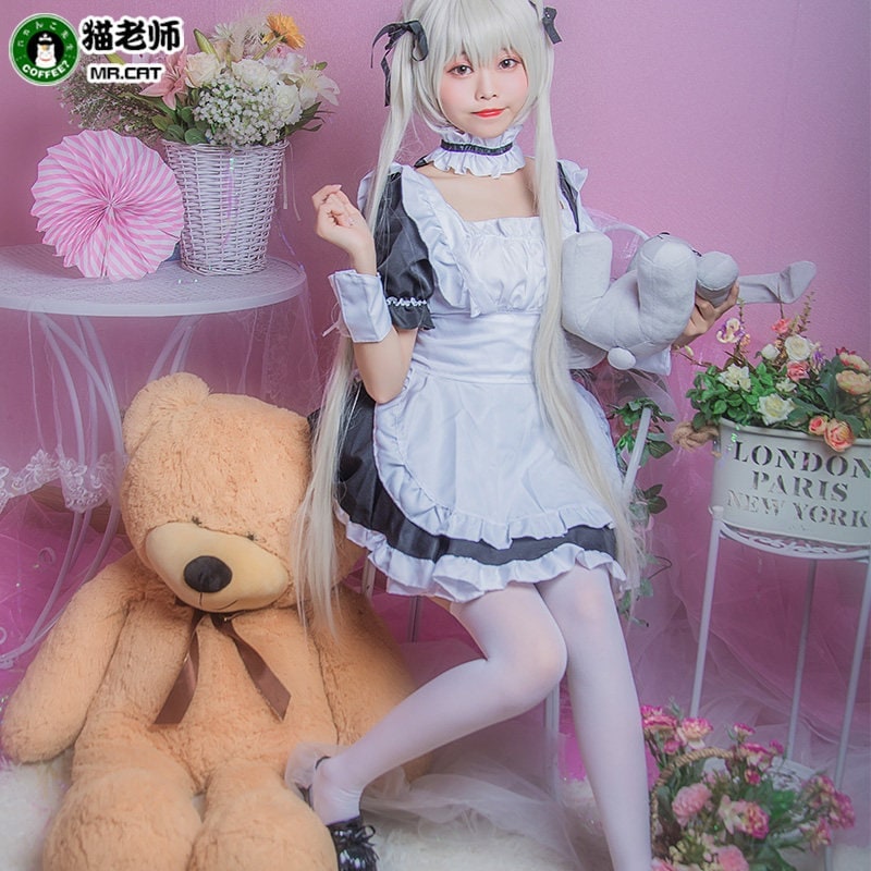 猫先生縁の空衣装春日野穹妹cosメイド服コスプレメイド制服二次元女装