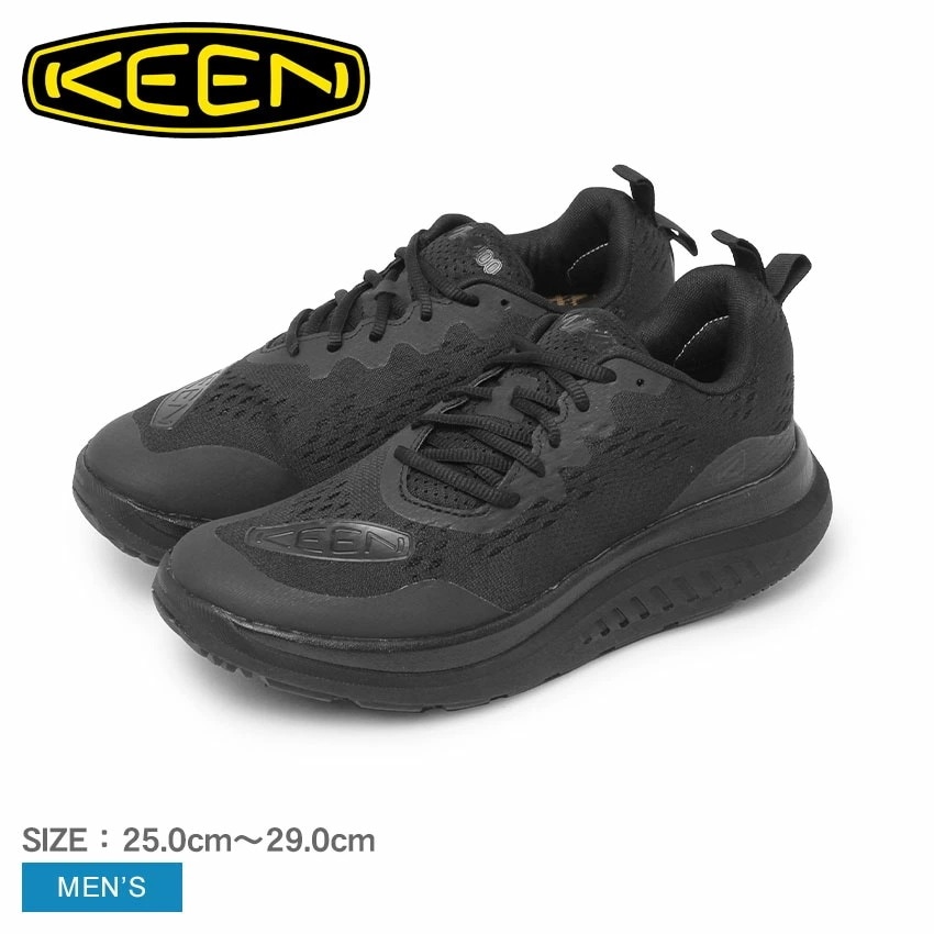ウォーキングシューズ メンズ ダブルケー400 ブラック 黒 1027478 靴 スニーカー ローカット 耐久性 フィット感 抗菌 防臭 通気性 速乾性 円形ソール 厚底 ブランド シンプル