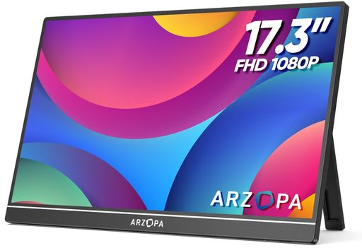 ARZOPA モバイルモニター 17.3インチ ポータブルモニター 1920*1080 ゲーミング用 ポータブルディスプレイ IPS液晶パネル 薄型 自立型 スイッチ用モニター USB Type-C 23,495円