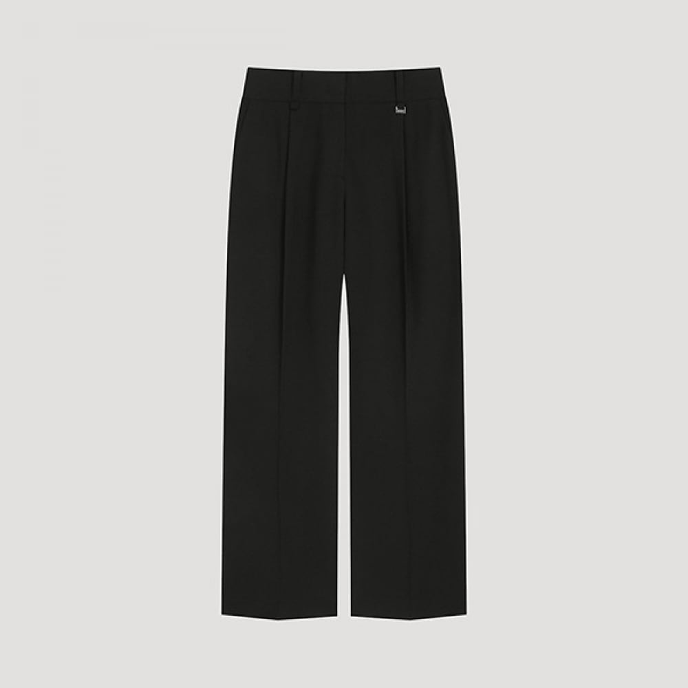 (Shes Miss) フォーマルワンタックストレートパンツ_Swwslo41030_BK