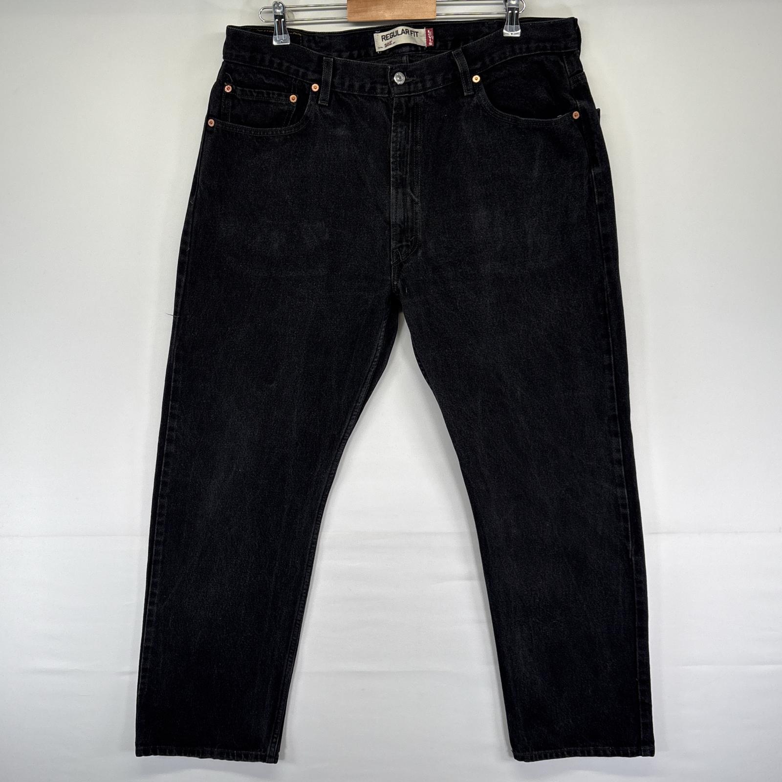古着 デニムパンツ ブラックデニム 5ポケット 505 ジーンズ ジーパン 色落ち ヒゲ w40 L32 ブラック メンズ