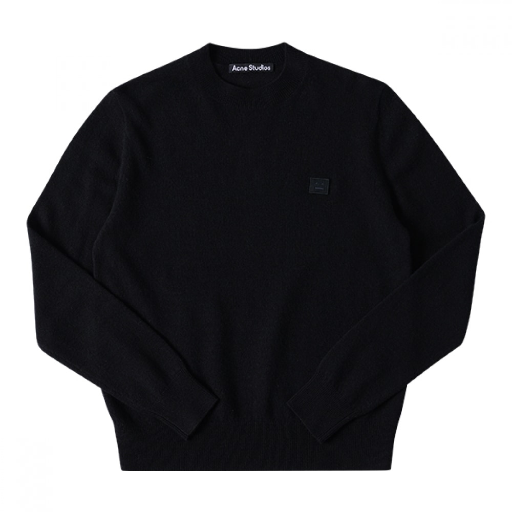 Acne Studio C60042 ブラックフェイスロゴパッチパブリックニット