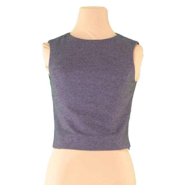 トップス ショート丈 ノースリ 38サイズ グレー 中古