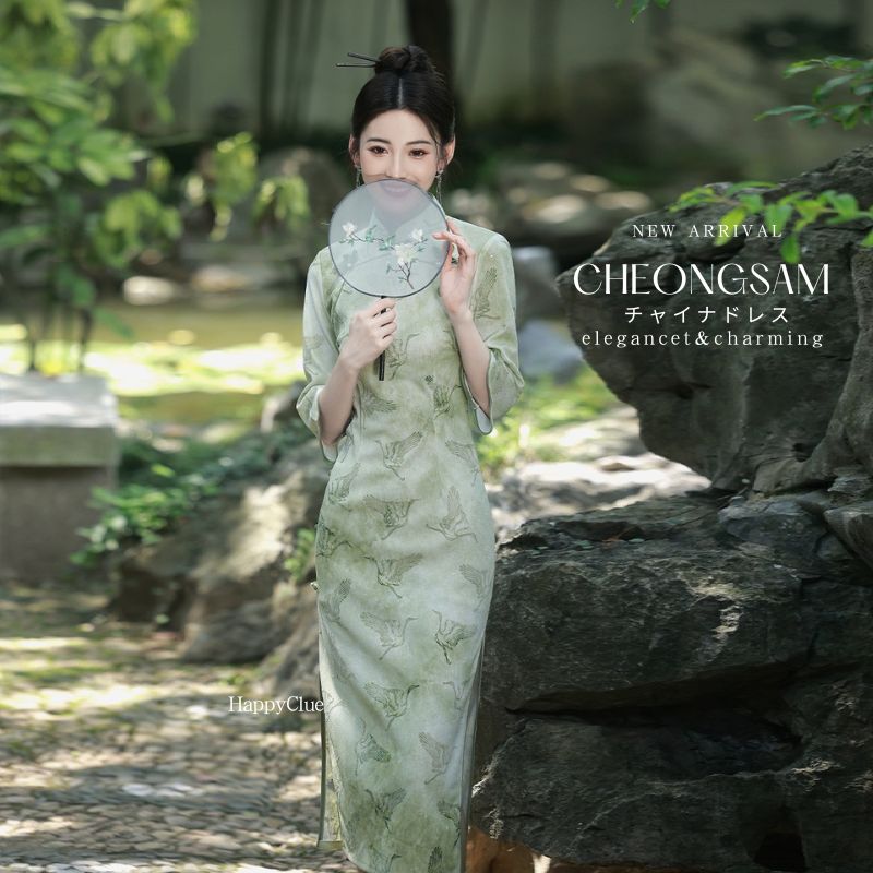 チャイナドレス 立ち襟 古典 フェミニン チャイナ風 ワンピース スリット セクシー タイトワンピース ロング レディース パーティードレス おしゃれ レトロ 30代40代 春 夏 フォーマル お呼ば