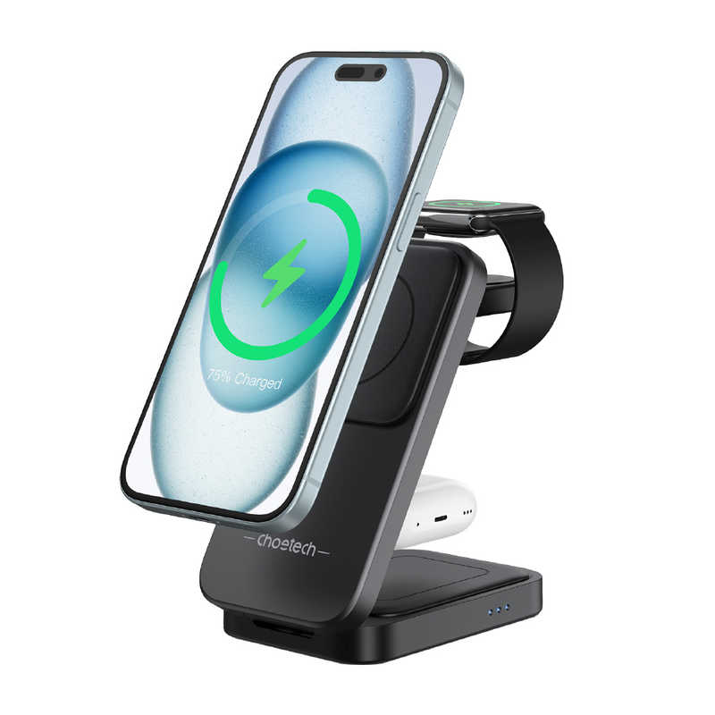 CHOETECH　3-in-1 磁気ワイヤレス急速充電スタンド ブラック　T611-F 6,943円