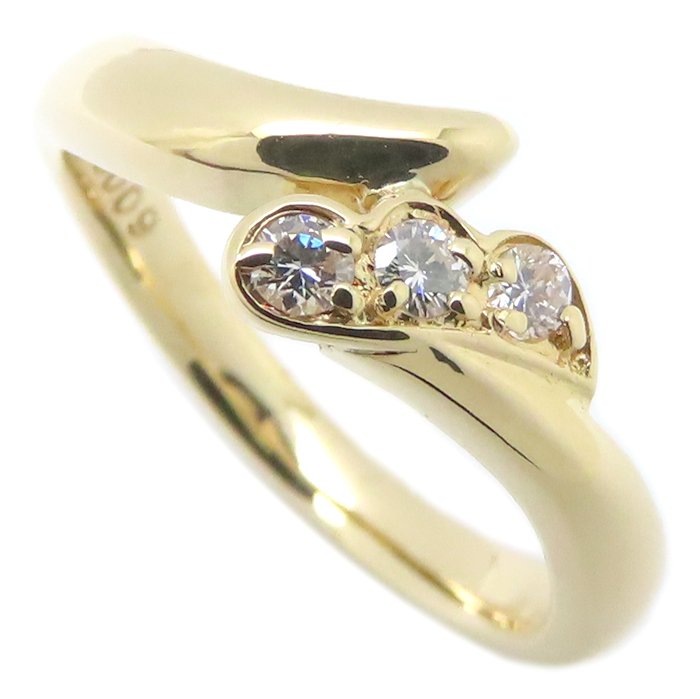 ダイヤモンド リング 指輪 ダイヤモンド0.09ct 9号 K18YG イエローゴールド レディース/294821【中古】