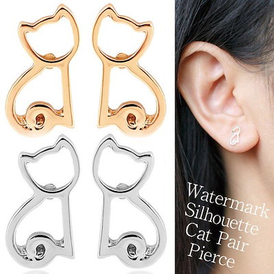 果物猫ピアス★閉店セール★ ◇選べる誕生石◇Jewel Cat ジュエルキャットピアス【MIE3130