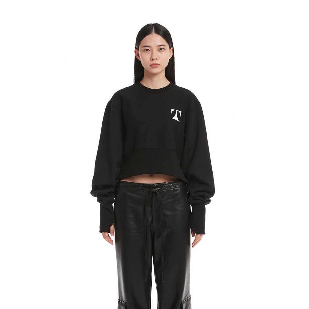トランク プロジェクト ブラック T ロゴ スウェットシャツ