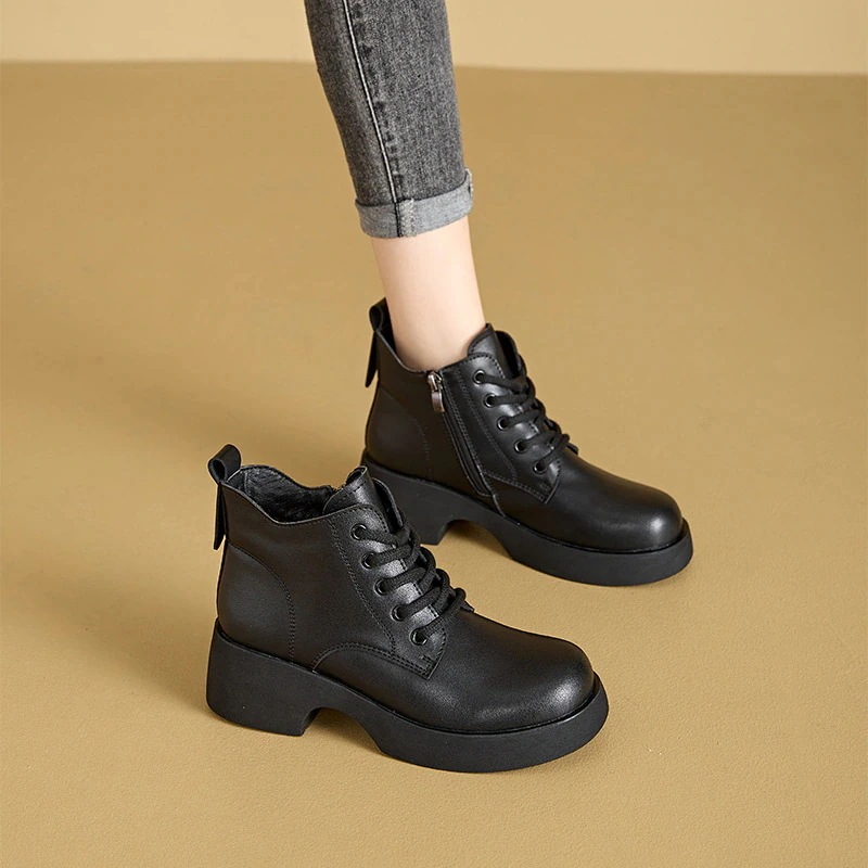 【急速発送】2025新作ロングブーツ スモール本革ヴィンテージマーチンブーツ韓国版厚底ショートブーツレディースカジュアルシューズ 厚底シューズ ショートブーツ レディース ブーティー マーディンブーツ