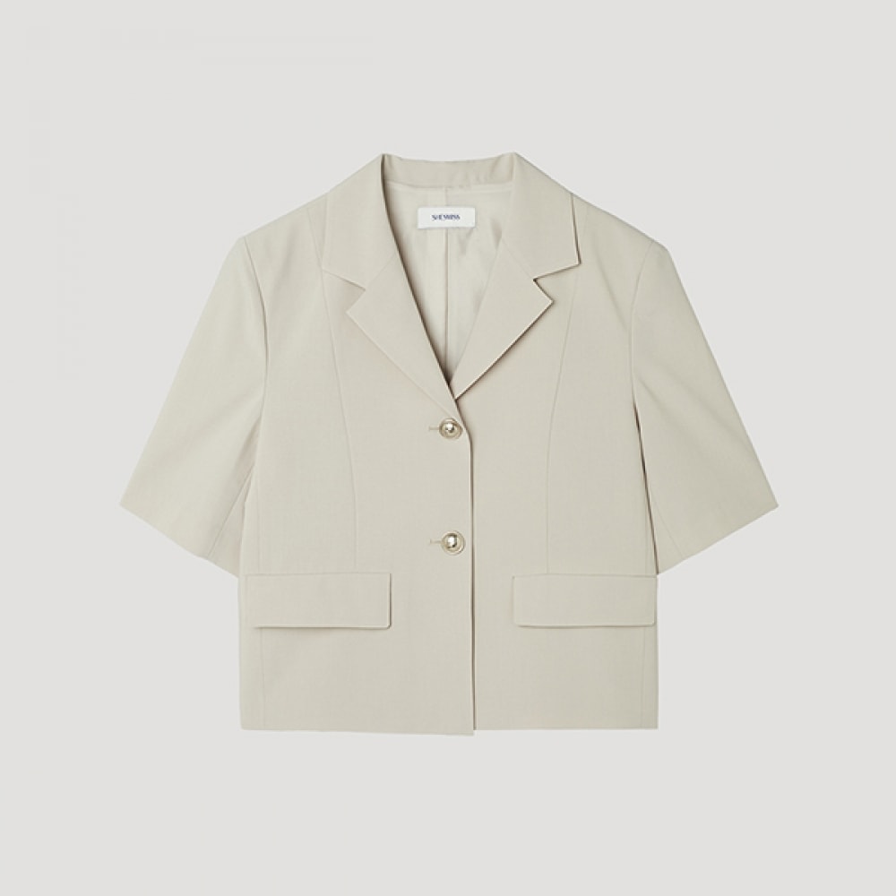 [SHS MISS] ツーボタンシングルクロップセットアップジャケット_SWSJKP22090