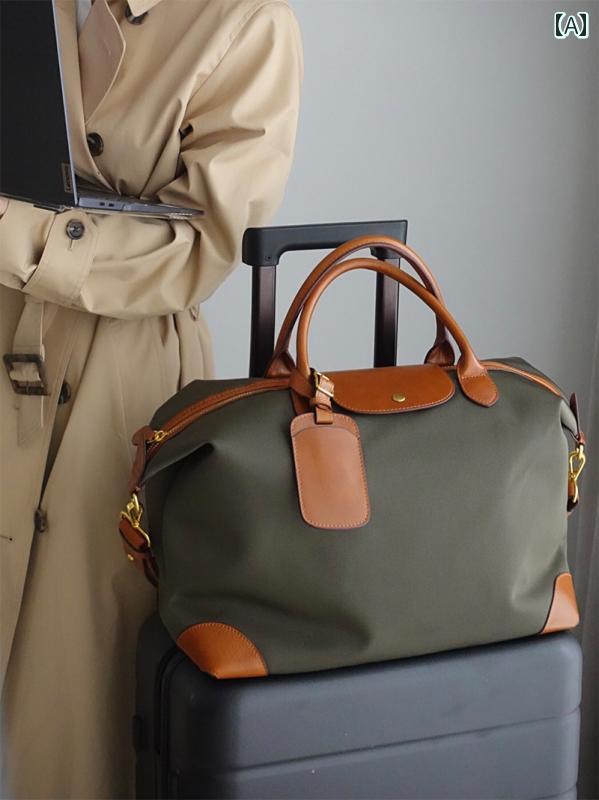 旅行　バッグ　ハンドバッグ CENGE大容量 通勤 トート ショルダー ラップ トップ バッグ 荷物 メンズ レディースの ショート トラベル レザー パッチワーク