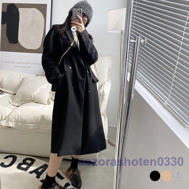 ロングコート レディース スーツコート 春秋 コート 千鳥柄 テーラード ロング アウター オフィス