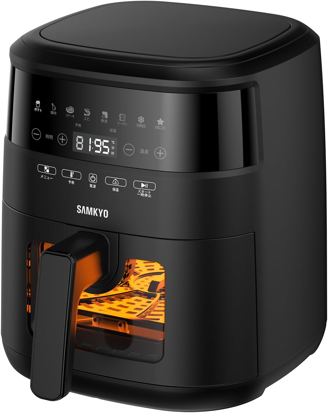 4.2L ディープフライヤー 覗き窓付き 大容量 1～4人用 タッチスクリーン 日本語レシピ付き 揚げ物やサイドディッシュ用ディープフライヤー