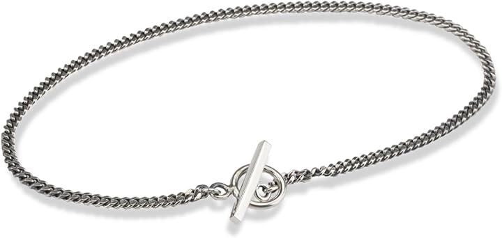 アンクレット シルバー 925 シンプル マンテル チェーン ブレスレット 27cm( シルバー)