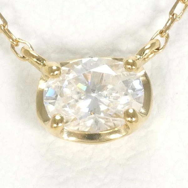 4℃ K18YG ネックレス ダイヤ 総重量約0.9g 約40cm ジュエリー 中古