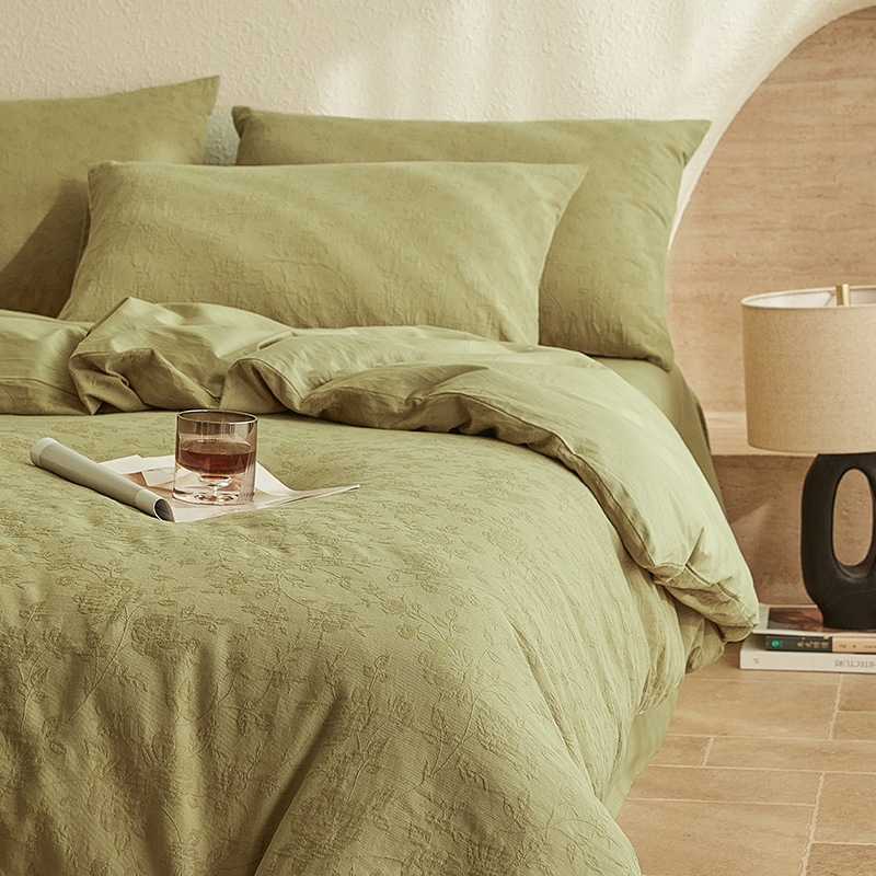 春のジャカード3層糸純綿4枚セットa類全綿シーツ布団カバー南通寝具3枚セット