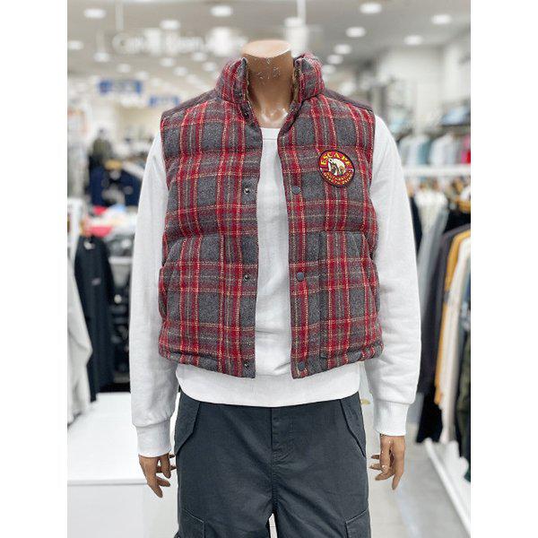 女性用チェックウールダウンベスト(JQ4JPF603GR)_DG