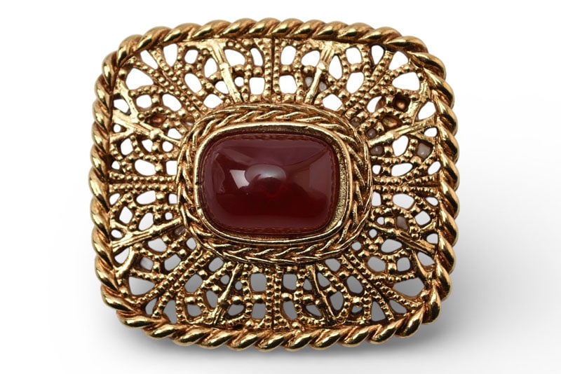 ジバンシィ ピンブローチ ヴィンテージ GIVENCHY/ジバンシー ブローチ カラーストーン/ゴールド 【中古】