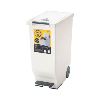 東谷 ダストボックス スライドペダルペール45L ホワイト LFS-764WH