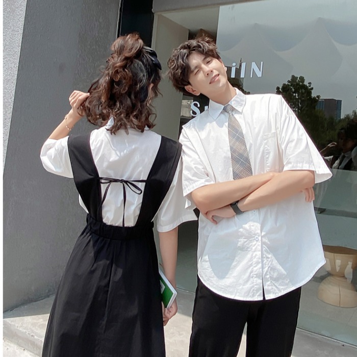 学生クラス服セット カレッジ風 卒業式スカート カップルシャツ536