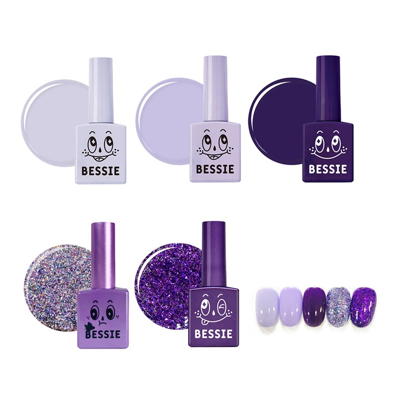 [BESSIE] HOLIDAY COLLECTION パープルシャワー5種カラージェルネイルセット 5,067円