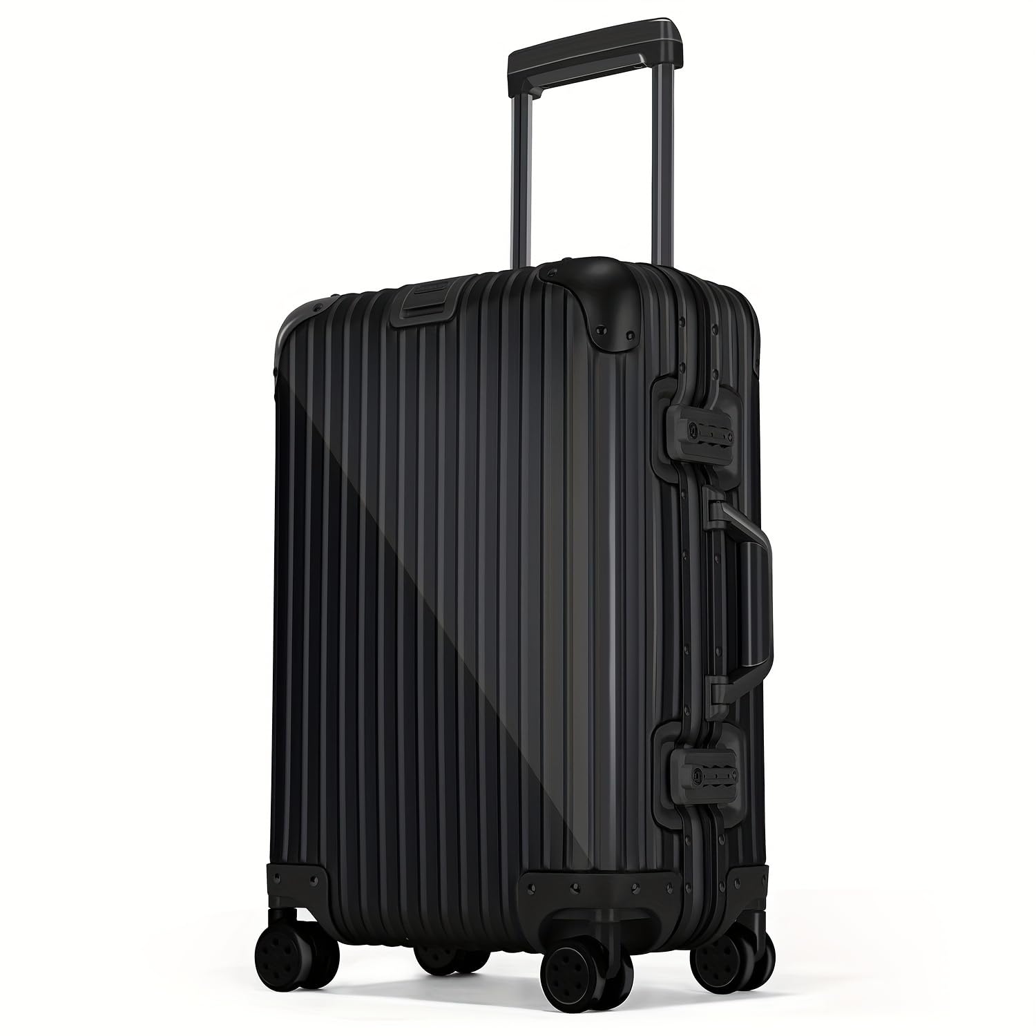 [Airmood] スーツケース オールアルミ合金 キャリーケース 機内持ち込み キャリーバッグ 大型 軽量 耐衝撃 TSAロック 静音 ダブルキャスター 出張 ビジネス 旅行 修学用 (black