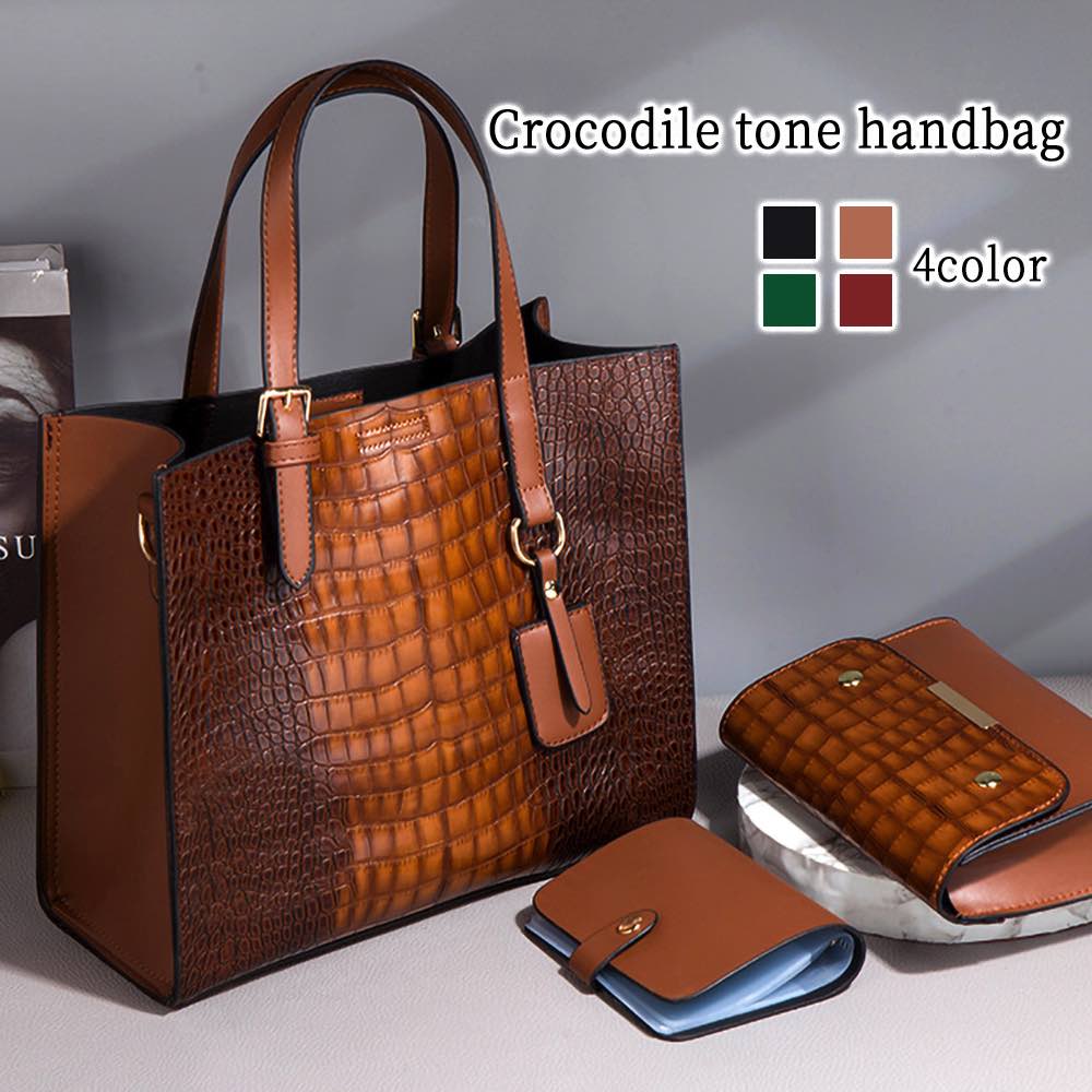ハンドバッグ レディース クロコダイル調ハンドバッグ ミニトートバッグ 春 ミニバッグ ブランド 小さめ 財布 小さい ワンマイルバッグ トートバッグ 革 ミニ 黒 トート 軽い レザー カジュアル 4,767円