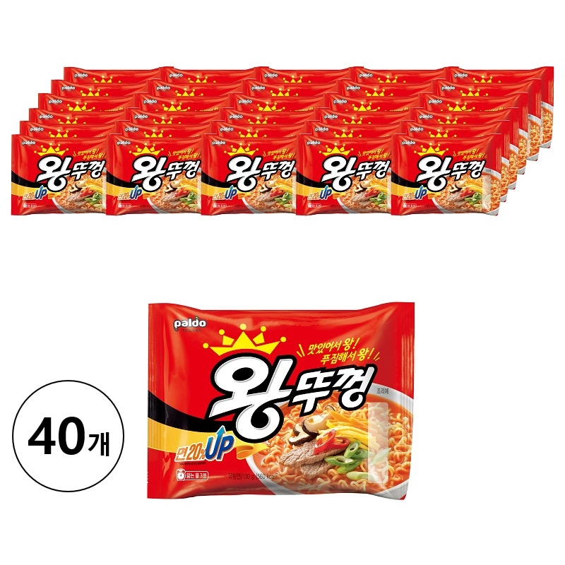 王蓋 袋ラーメン 40個 왕뚜껑 봉지라면 40개