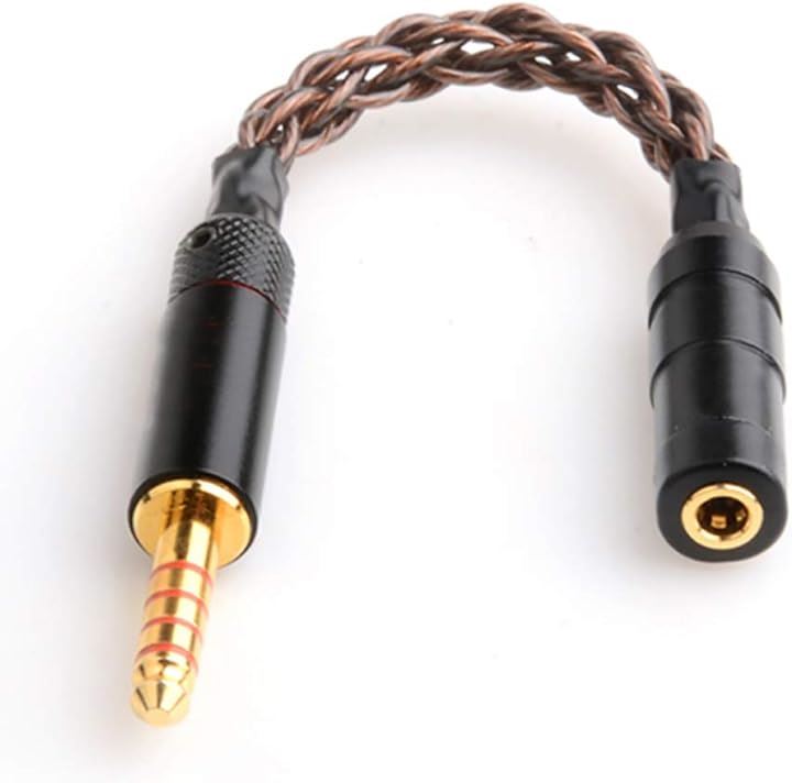 Lin08 変換ケーブル バランス接続 イヤホン ジャック 4.4mm 5極 オス 2.5mm 4極 メス8芯 15cm 単結晶銅( 4.4mm（オス） 2.5mm（メス）)