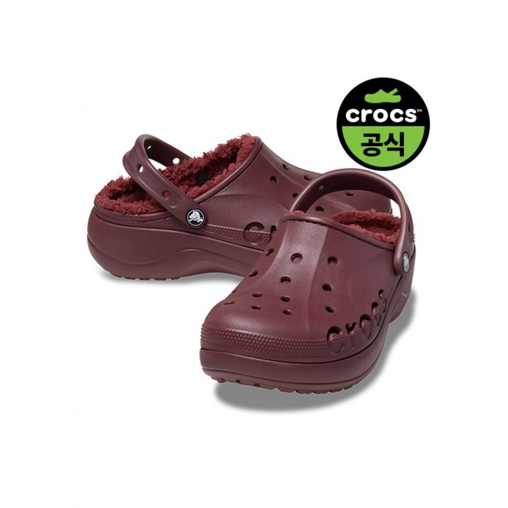 Crocs レディース BAYA プラットフォーム裏地付きクロッグバー