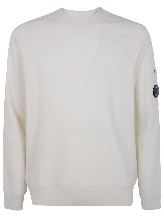 C.P. COMPANY Men Sweater 19CMKN198A 110468A 103 GAUZE WHITE