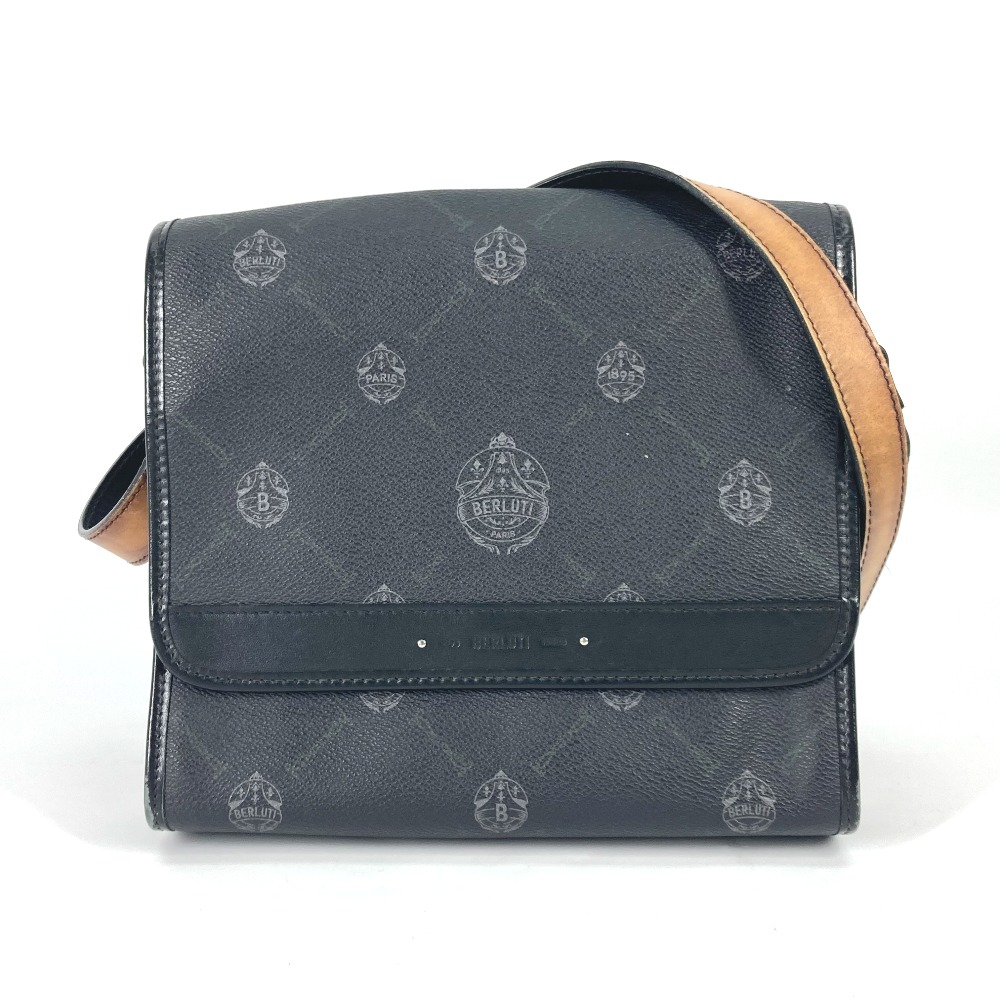 Berluti ベルルッティ ショルダーバッグ フラヌール スモール 斜め掛け フラップ メッセンジャー PVC/レザー ブラック系
