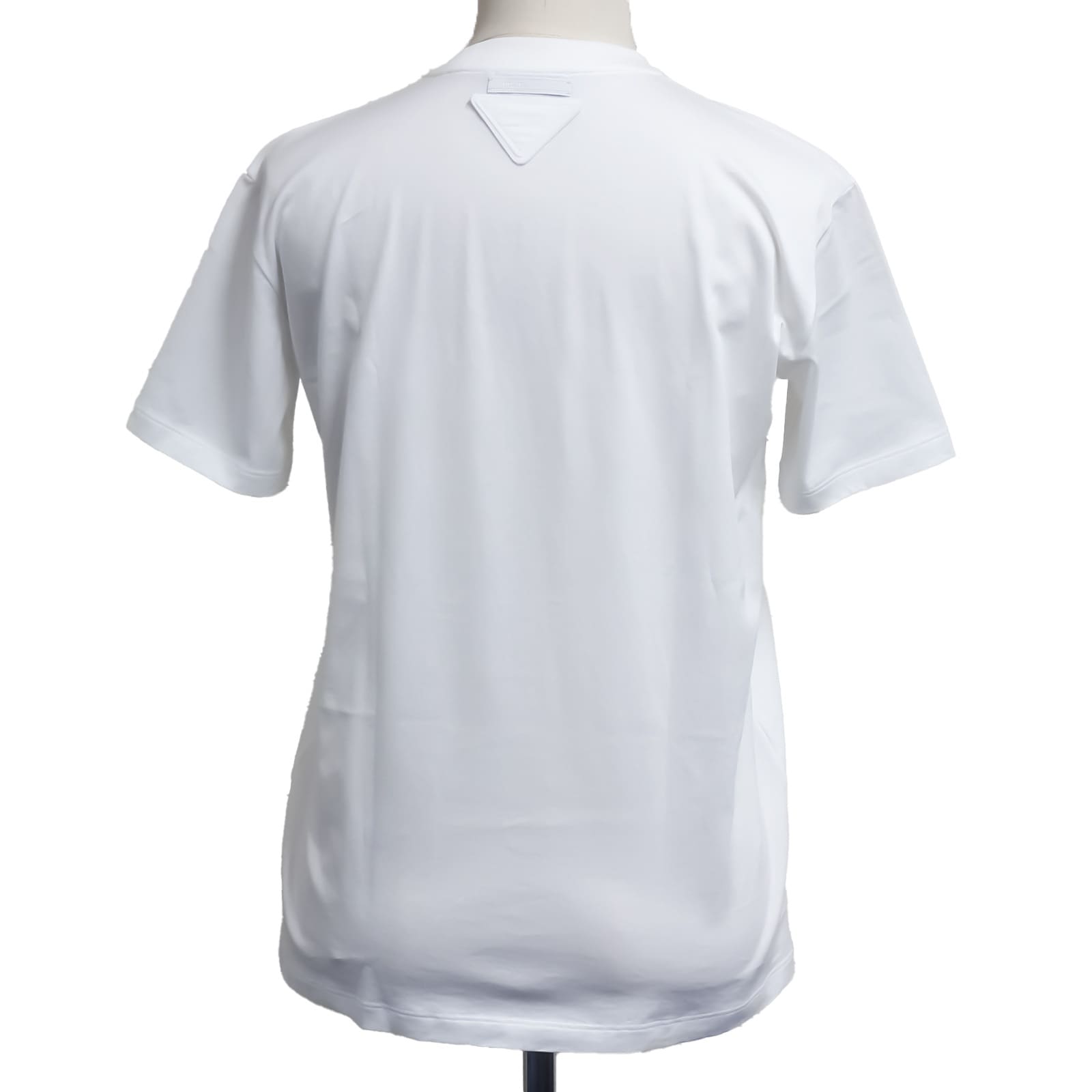 トライアングルロゴ ホワイト コットン Tシャツ L レディース トップス 半袖シャツ 【TS102】