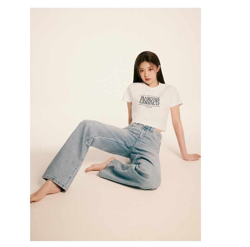 【MARITHEFRANCOISGIRBAUD】 W CLASSIC LOGO CROP TEE : WHITE