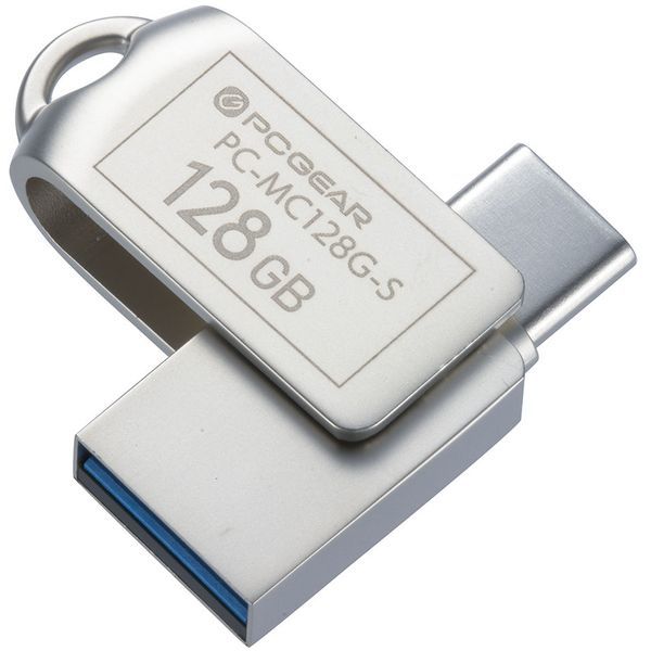 PC-MC128G-S [PCGEAR_USBメモリー (128GBTypeC&TypeA対応)]USBメモリー