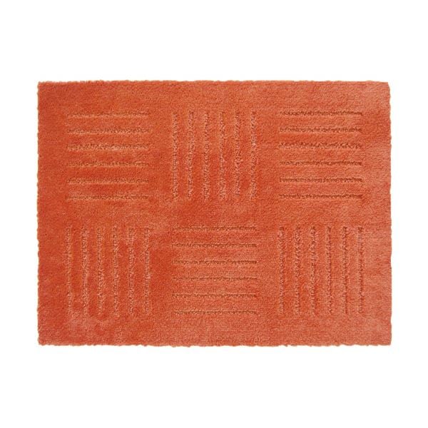 （まとめ） オカ ピタプラスブリック ジョイントキッチンマット 約45x60cm オレンジ 1枚 [x3セット]