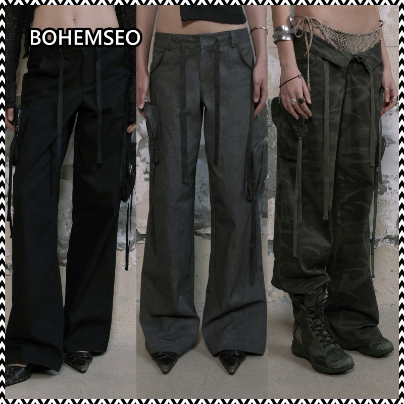【BOHEMIAN SEOUL】(UNISEX) POUCH POCKET CARGO WIDE PANTS bohemian seoul (UNISEX) POUCH POCKET CARGO WIDE PANTS