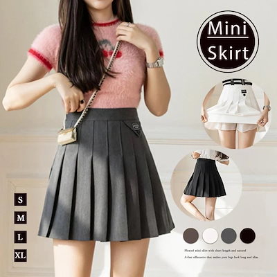 Qoo10] プリーツミニスカートインナーパンツ付き : レディース服